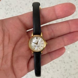 Kate Spade Morningside 3 hand leather watch. Black. Battery recently replaced.